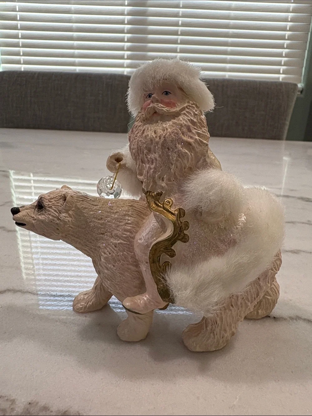 Kurt Adler Santa and Polar Bear Figurine